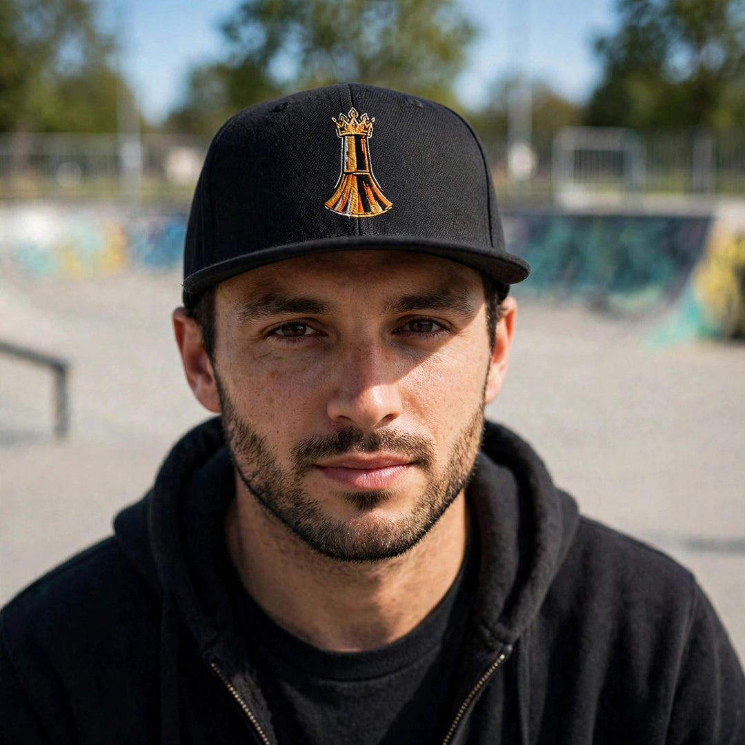 Pawn to King Snapback worn - photorealistic skate park photo