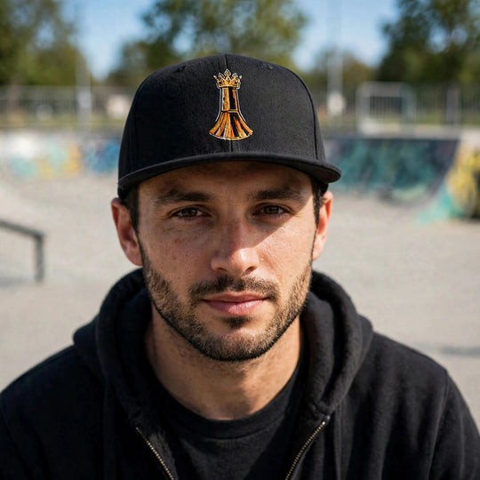 Pawn to King Snapback worn - photorealistic skate park photo