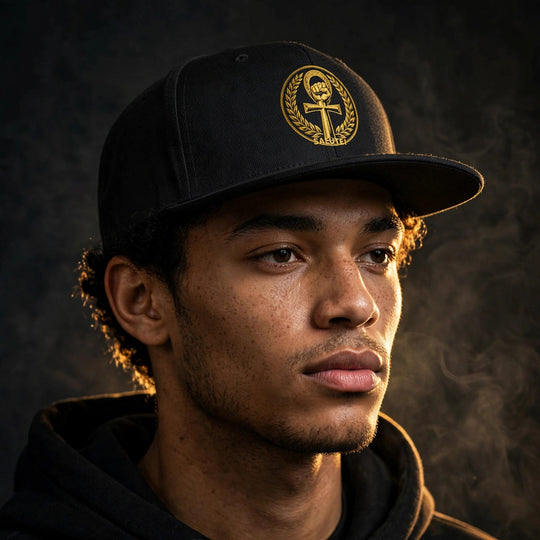 One Family Snapback - Salute! — One Family merch, crowned mic emblem, black and gold